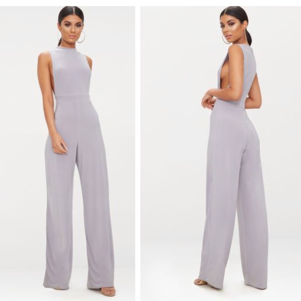 Prettylittlething side cleavage jumpsuit